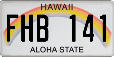 HI license plate FHB141