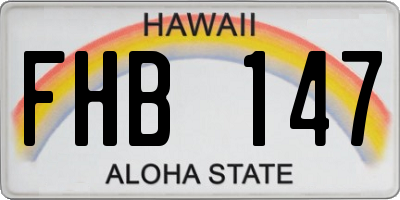 HI license plate FHB147