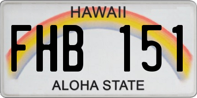 HI license plate FHB151