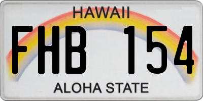 HI license plate FHB154