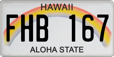 HI license plate FHB167