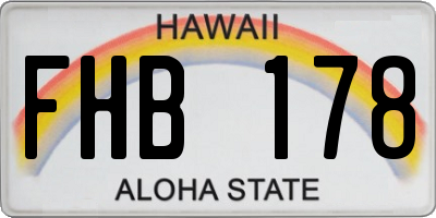 HI license plate FHB178