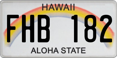 HI license plate FHB182