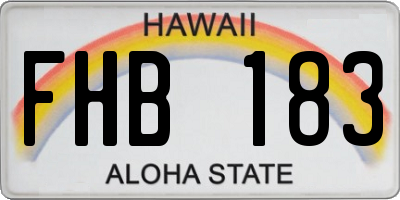 HI license plate FHB183