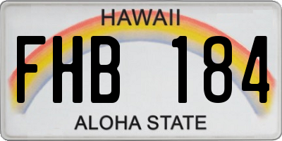 HI license plate FHB184