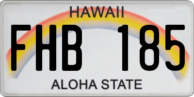 HI license plate FHB185