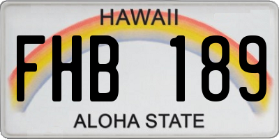 HI license plate FHB189