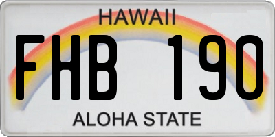 HI license plate FHB190