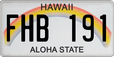 HI license plate FHB191