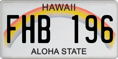 HI license plate FHB196
