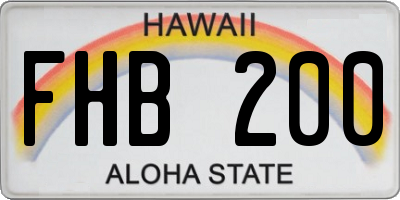 HI license plate FHB200