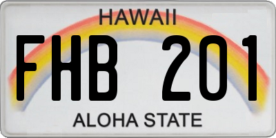 HI license plate FHB201