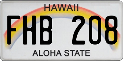 HI license plate FHB208