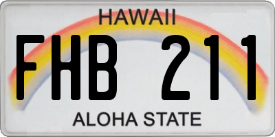 HI license plate FHB211