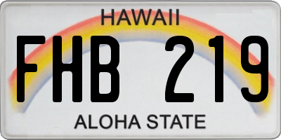HI license plate FHB219