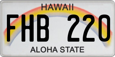 HI license plate FHB220