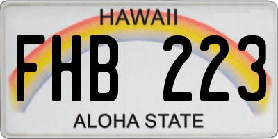 HI license plate FHB223