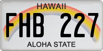 HI license plate FHB227