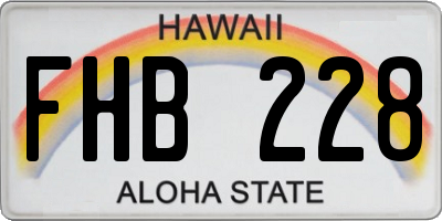 HI license plate FHB228
