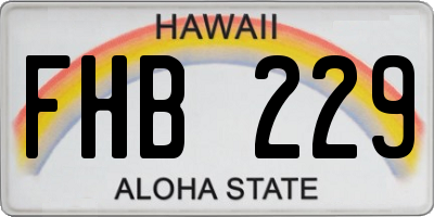 HI license plate FHB229