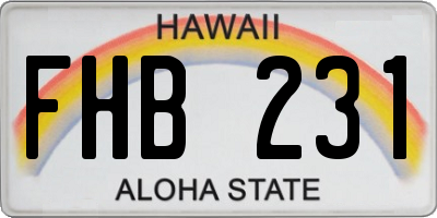 HI license plate FHB231