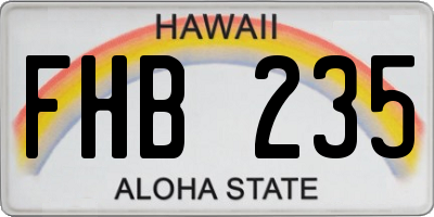 HI license plate FHB235