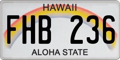 HI license plate FHB236