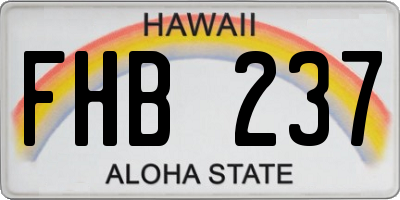 HI license plate FHB237