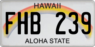 HI license plate FHB239