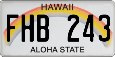HI license plate FHB243