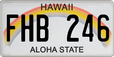 HI license plate FHB246