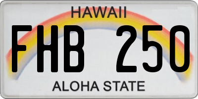 HI license plate FHB250