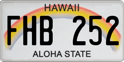 HI license plate FHB252