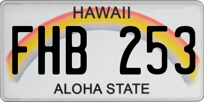 HI license plate FHB253