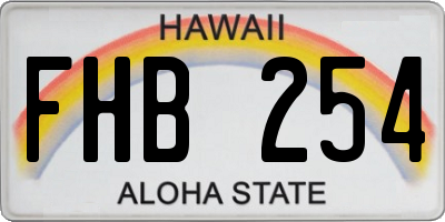 HI license plate FHB254