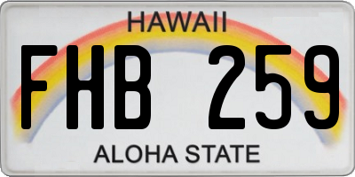 HI license plate FHB259