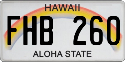 HI license plate FHB260
