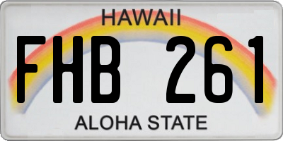 HI license plate FHB261