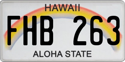 HI license plate FHB263
