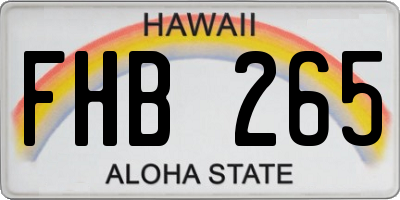 HI license plate FHB265