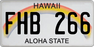 HI license plate FHB266