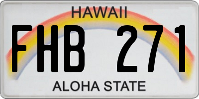 HI license plate FHB271