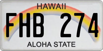 HI license plate FHB274