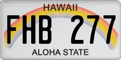 HI license plate FHB277