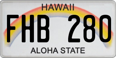 HI license plate FHB280