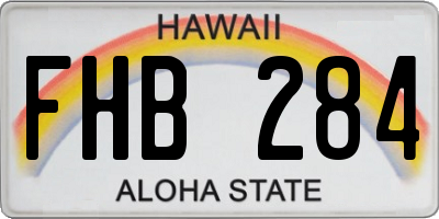 HI license plate FHB284