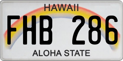 HI license plate FHB286