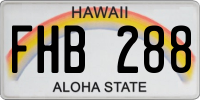HI license plate FHB288