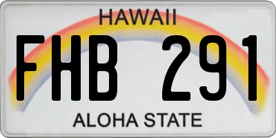 HI license plate FHB291
