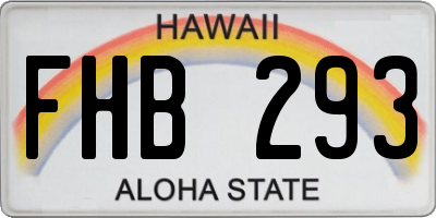 HI license plate FHB293